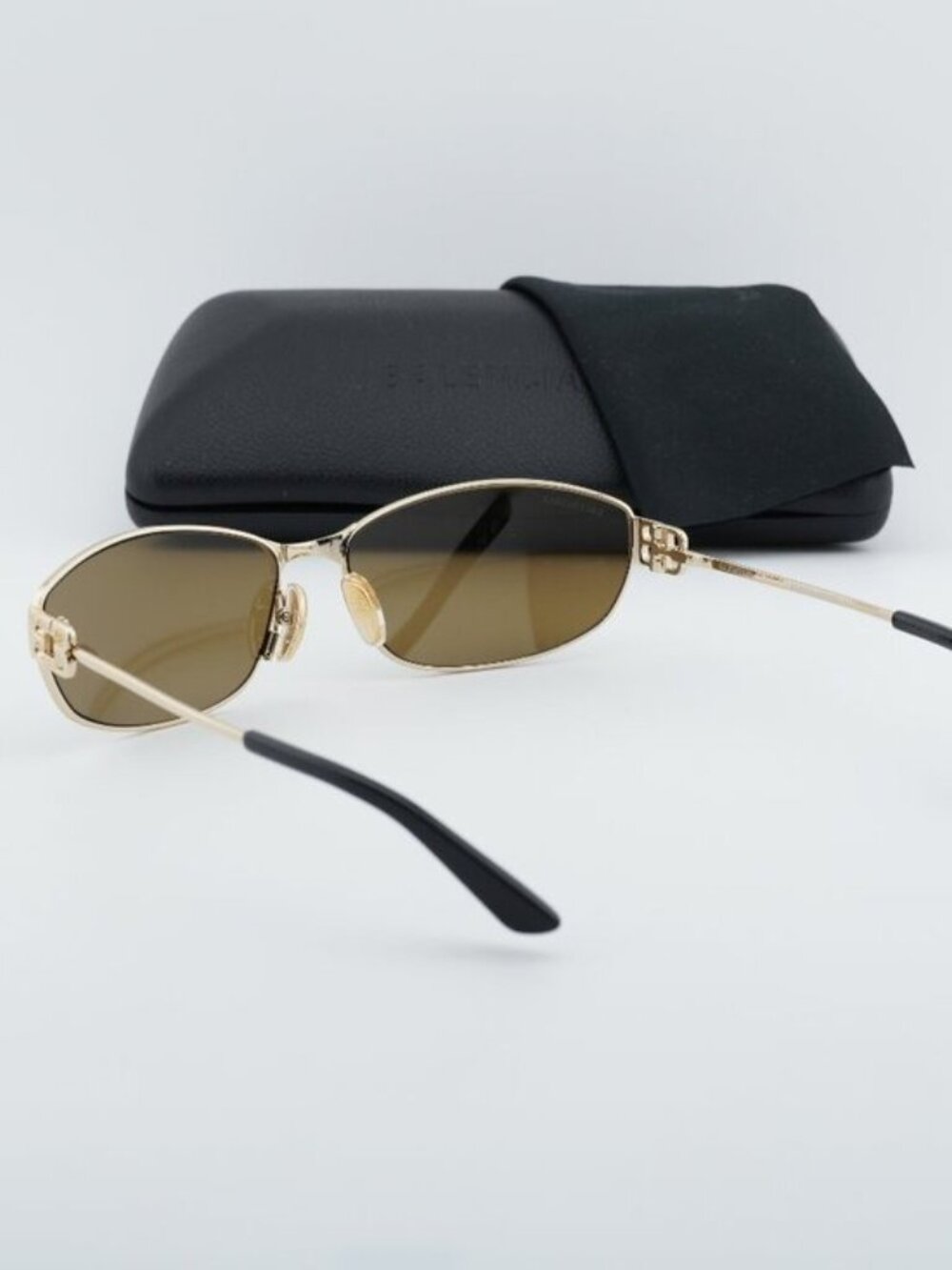 Balenciaga BB0336S 003 Unisex Oval Sunglasses - Gold / Mirror - Picture 5 of 10